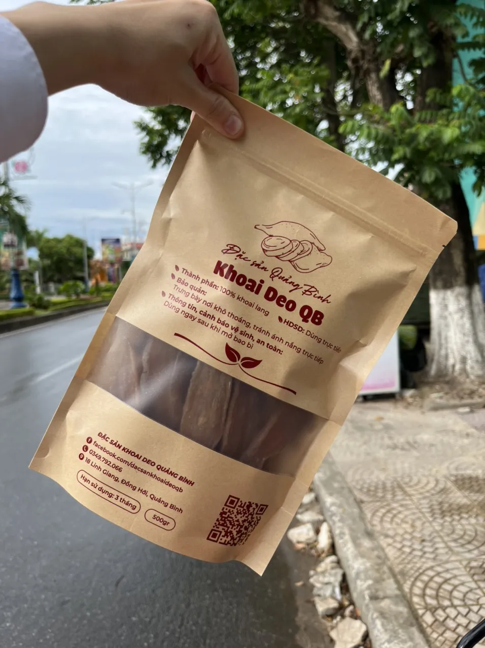 Khoai deo Quảng Bình trong túi kraft